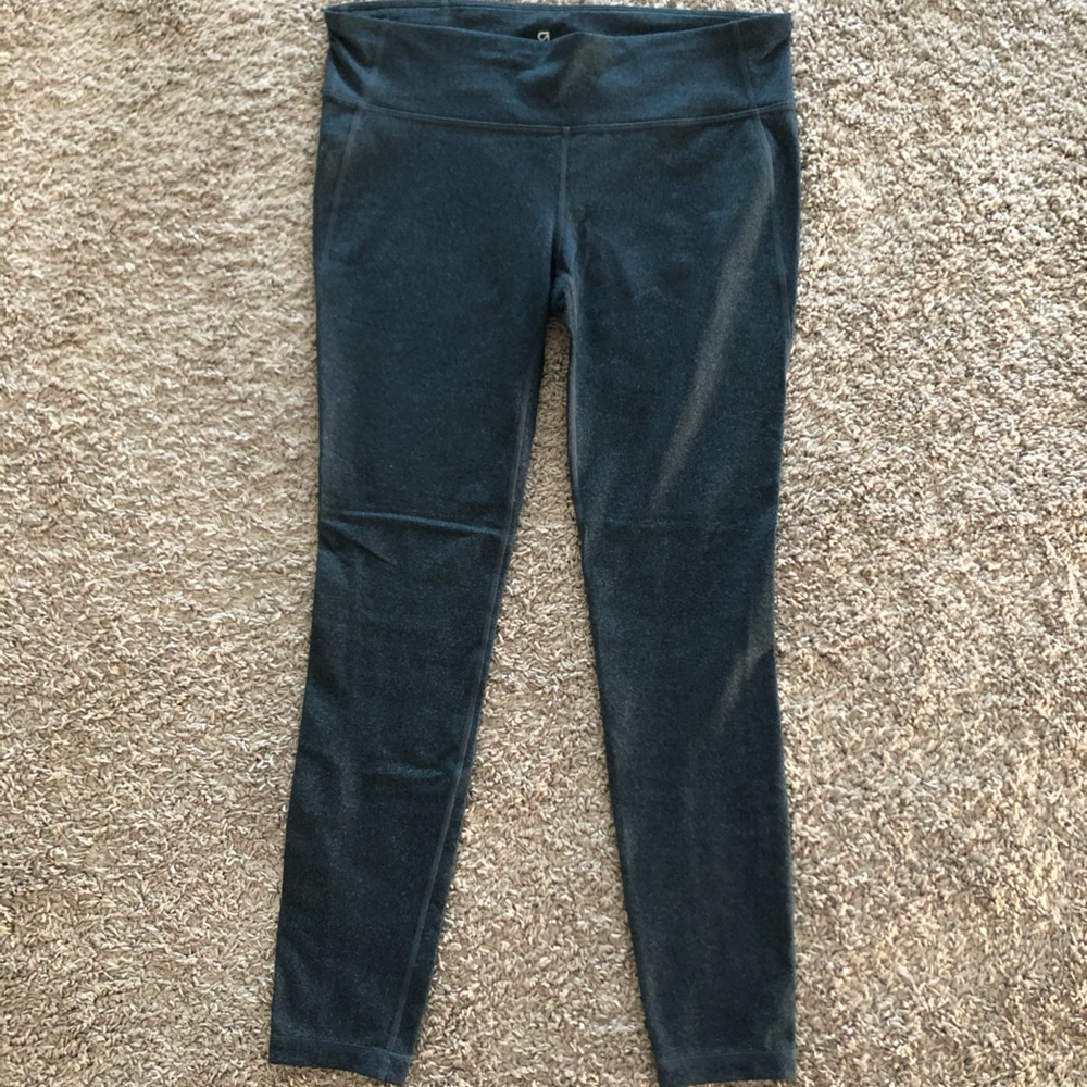 Gap GFast Heathered Blue mid rise workout leggings